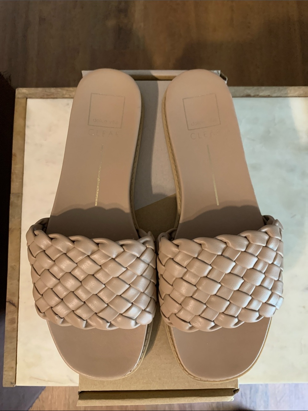 Clear by Dolce Vita Braided Slide Sandals in Blush